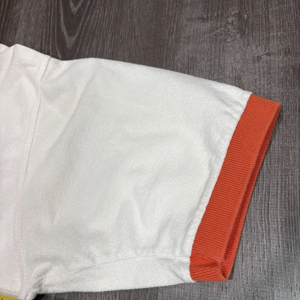 Vintage Chaps Ralph Lauren Polo Shirt Mens Large White Color Block Terry 90s